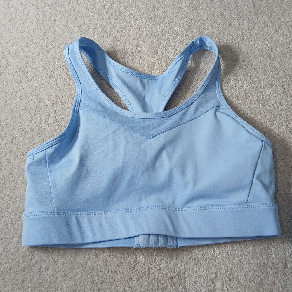 Womens Blue Sports Bras Strappy Workout Crop Tank Tops Cross Back Yoga- Small
